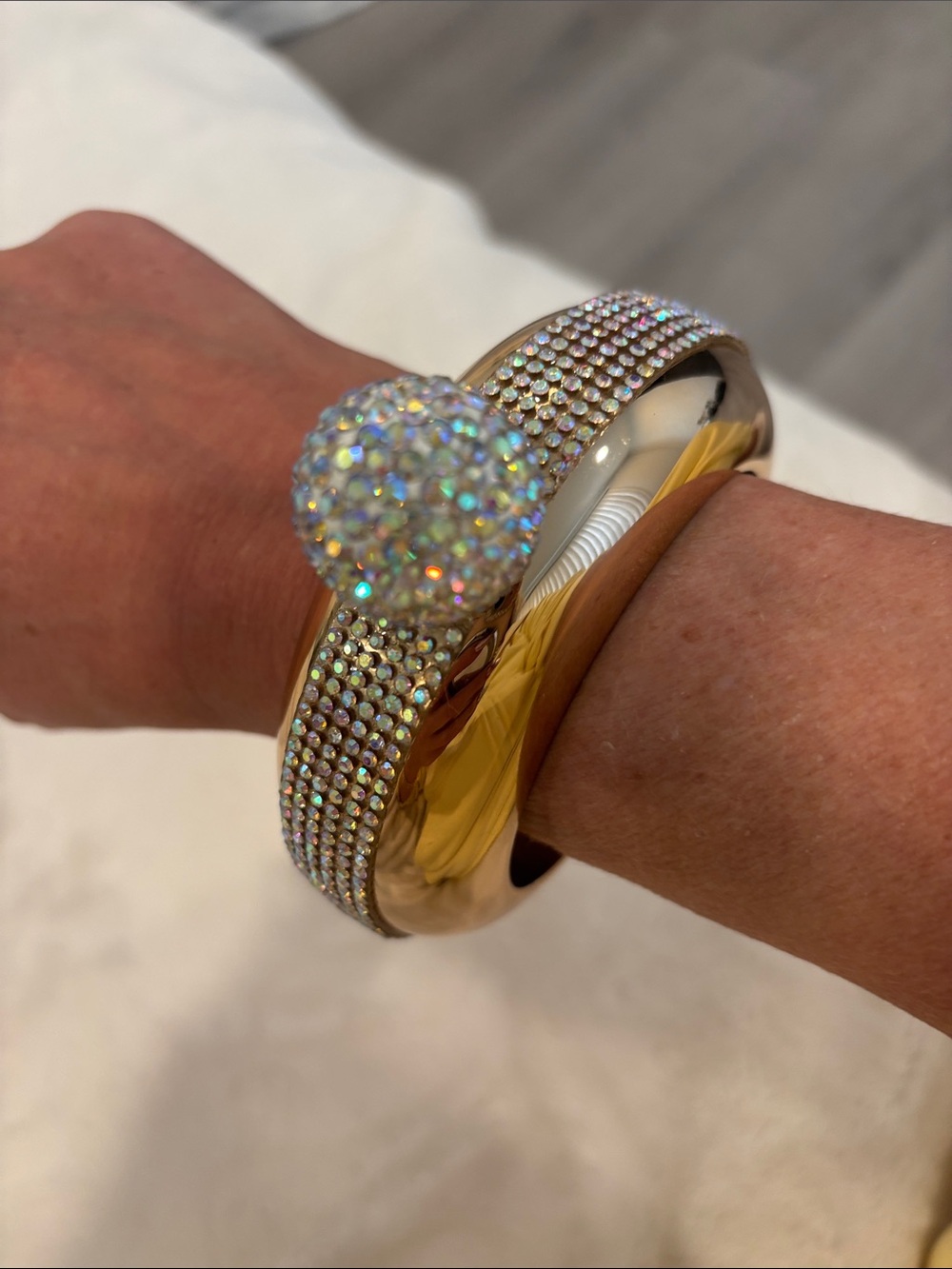 Gold Rhinestone Bracelet Flask